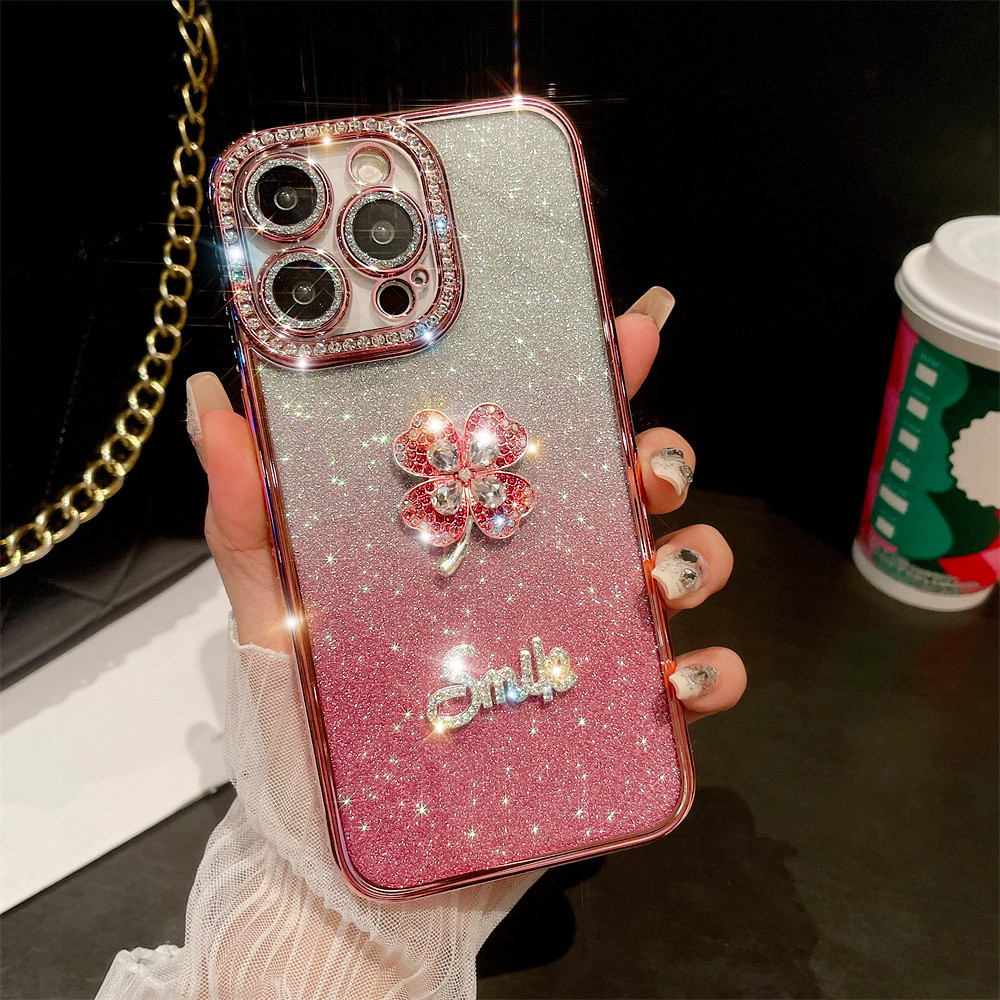 หรูหราประกายเพชรดอกไม้เคสโทรศัพท์สําหรับiphone 16 11 12 13 14 15 pro max 15 16 plus Anti DROPเลนส์ป้องกันTPU soft SHELLเคสโทรศัพท์