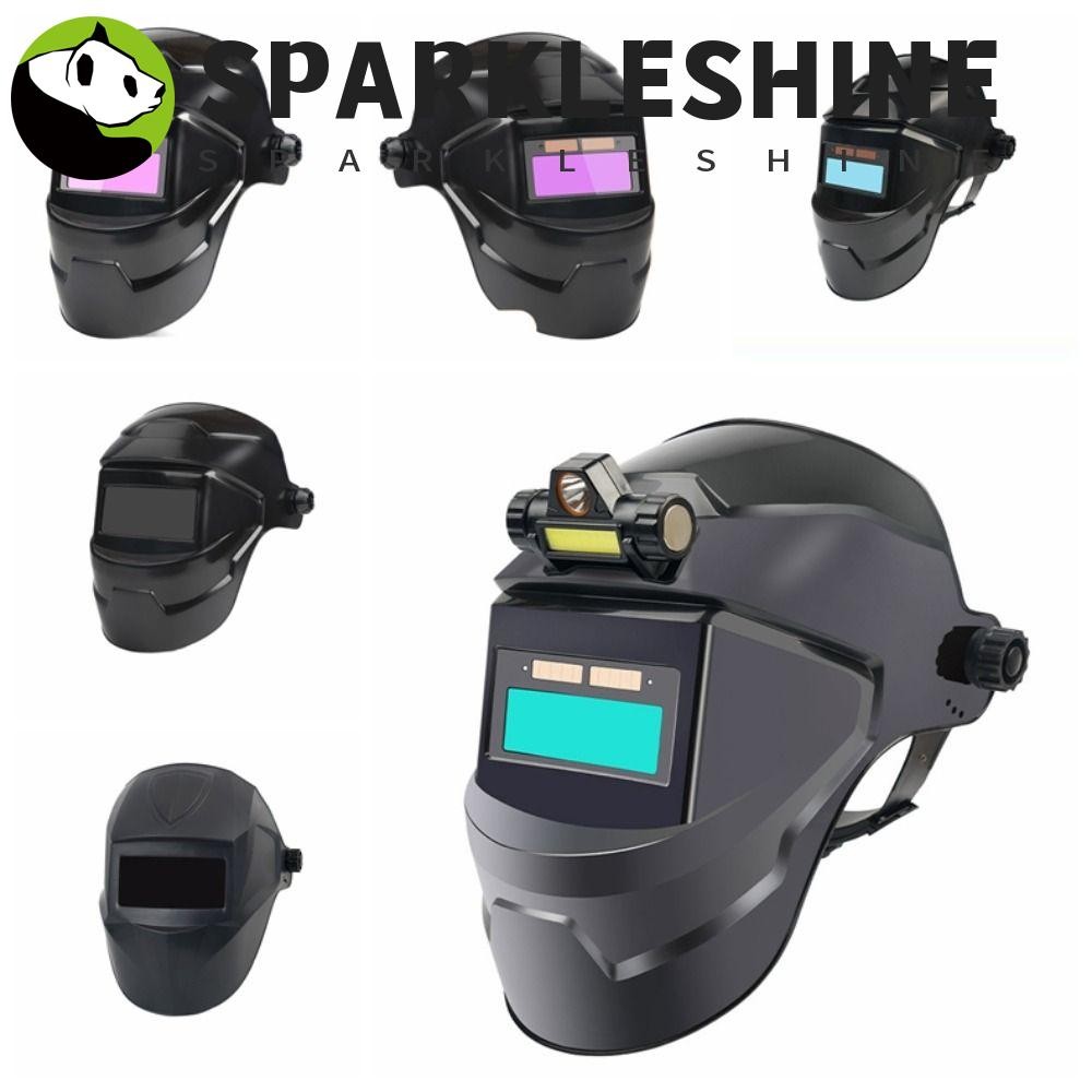 Sparkleshine หน้ากากเชื่อม,หมวกกันน็อคเชื่อมพลังงานแสงอาทิตย์มุมมองขนาดใหญ่แบบปรับแสงอัตโนมัติ,การบดหมวกกันน็อค Arc สีดํากันน้ําแบบฤดูใบไม้ร่วง