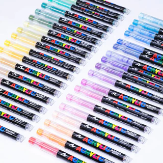 ปากกามาร์กเกอร์อะคริลิคสําหรับภาพวาดหิน,ปลายแปรงเครื่องหมายสีเครื่องหมายผ้าสีกันน้ํา