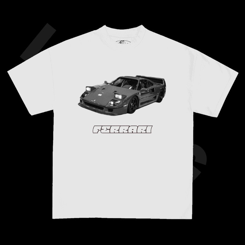 ใหม่ iLONG|ferrari#1cotton คอฟิตตะเข็บเดียวสกรีน#DTG