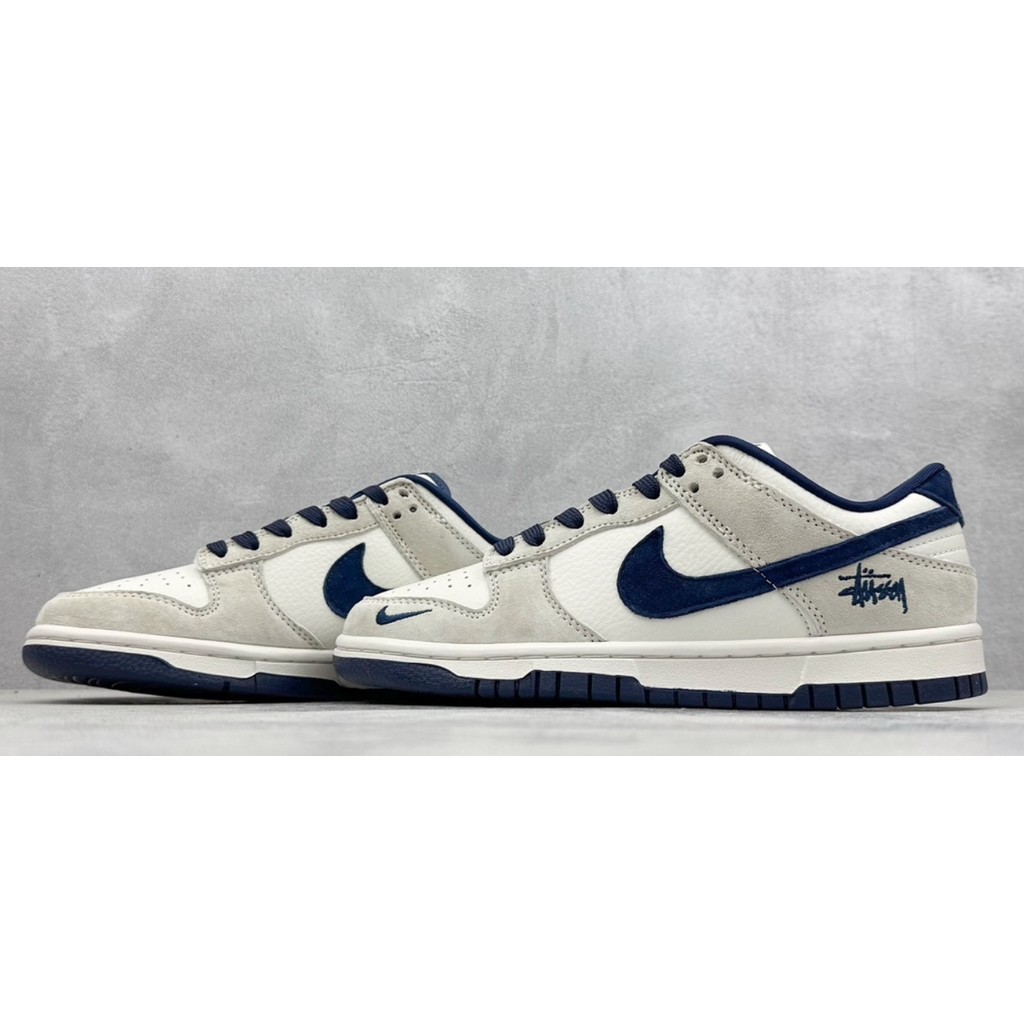 Stussy x Nike SB Dunk Low Off White Grey Navy Blue DQ1098-339 รองเท้ากีฬา