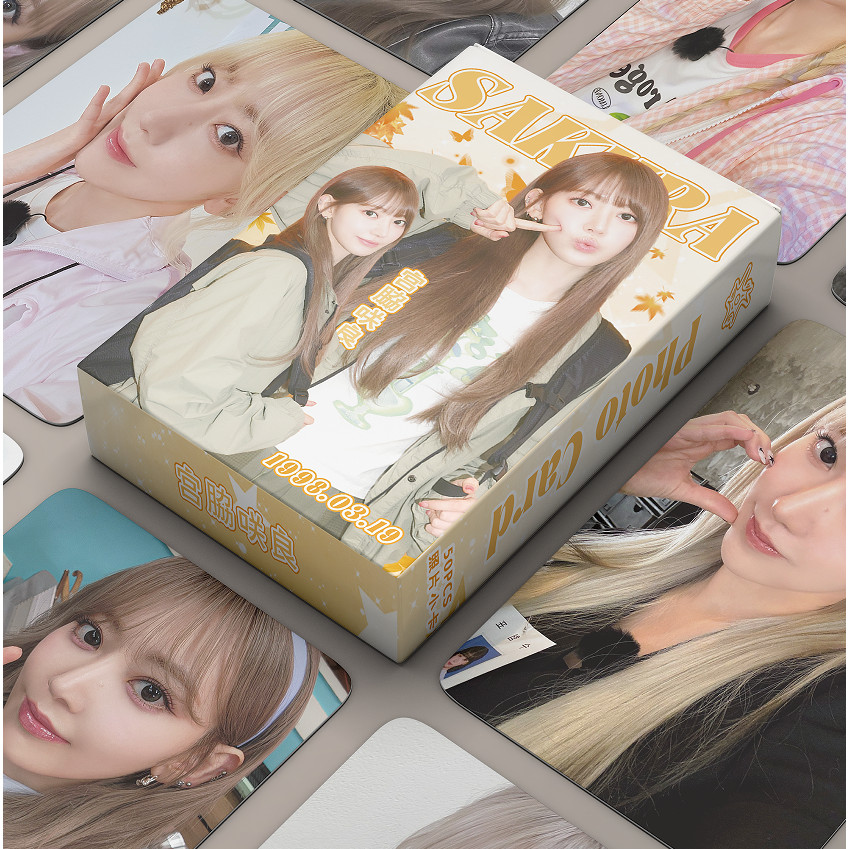 50-55pcs LE SSERAFIM เลเซอร์ HOLOGRAPHIC LOMO การ์ด Perfect Night EASY อัลบั้ม Sakura CHAEWON YUNJIN KAZUHA EUNCHAE Solo Photocards Lesserafim โฮโลแกรมโปสการ์ดสินค้าราคาถูก CX