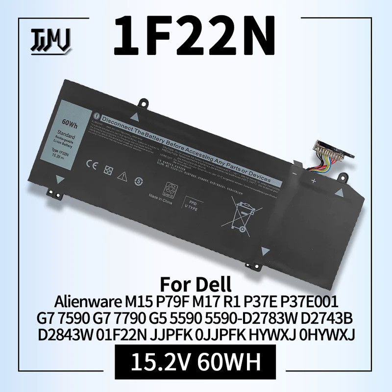 1F22N Laptop Battery for Dell Alienware M15 P79F M17 R1 P37E P37E001 G7 7590 7790 G5 5590 D2783W D27