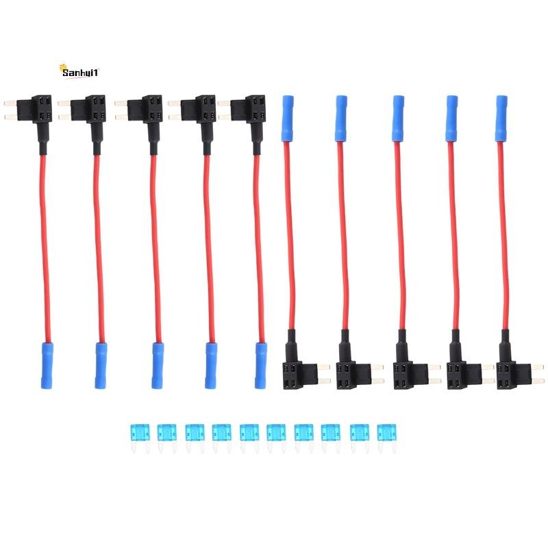 10 แพ็ค - 12V รถ Add-a-cuit Fuse TAP อะแดปเตอร์ Mini Blade Fuse Holder