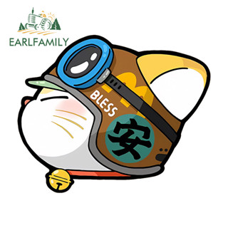 Earlfamily หมวกกันน็อคแมวการ์ตูนตลกรถสติกเกอร์กระจกหน้ารถรถจ…