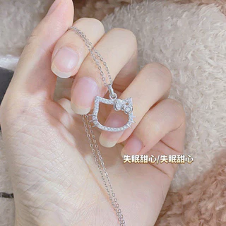 สร้อยคอเพชรแมว เครื่องประดับการ์ตูน ของเด็กผู้หญิง พร้อมส่ง