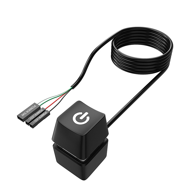 คอมพิวเตอร์เดสก์ท็อปสวิทช์ 1.8 เมตรสีฟ้า LED PC เมนบอร์ดภายนอกเริ่มต้นเปิดปุ่มสายต่อสําหรับ Home Office