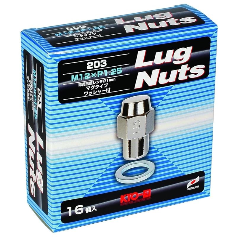 KYO-EI (Kyoei Sangyo) Wheel Nut Mag-Type Lug Nut [M12 x P1.25] 21HEX [Bag Type] 203-16P