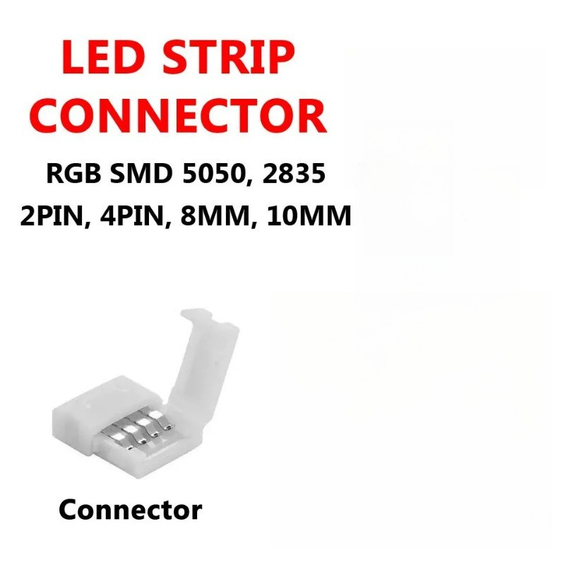 5 ชิ้น 2Pin 3Pin 4Pin 8 มม.10 มม.สําหรับ 3528 5050 LED Strip Connector Clip-on Coupler Solderless ฟรีเชื่อมมุม PCB Connector