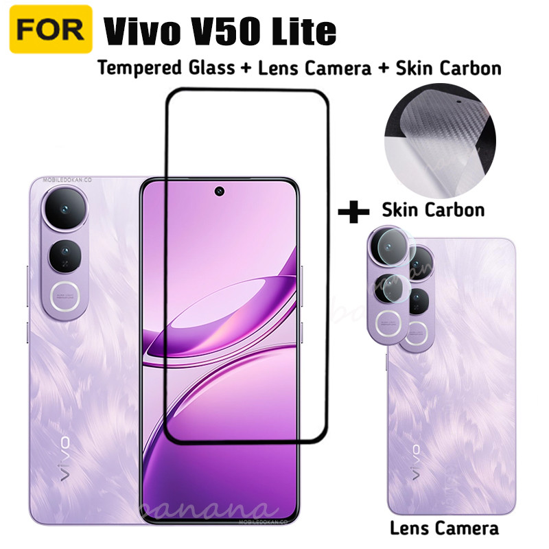 สําหรับ Vivo V50 Lite กระจกนิรภัยป้องกันหน้าจอ Vivo V40 Lite ฟิล์มเลนส์กล้อง + ฟิล์มด้านหลัง