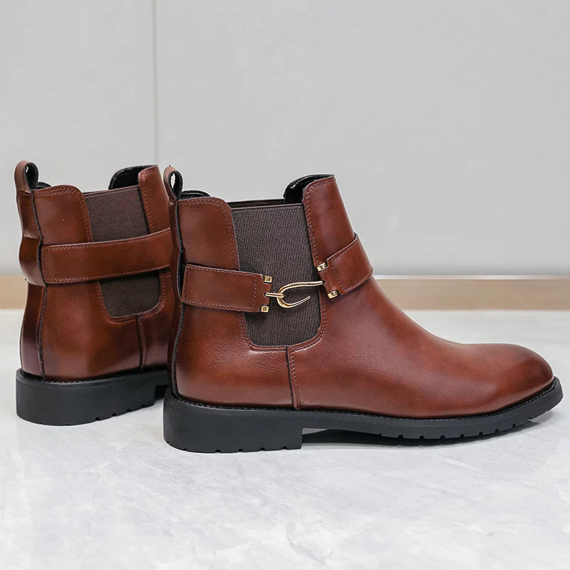 Winter Men High Top Leather Shoes Men's Boots Outdoor Casual Shoes Platform Fashion Leisure Walk Men