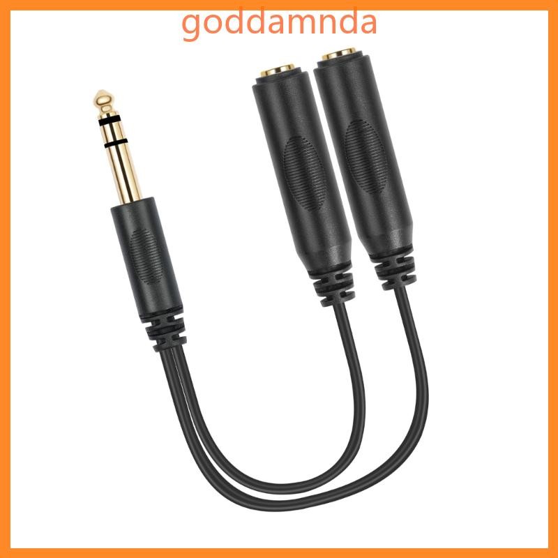 Godd Double Shielded 1 4 นิ้ว TRS สเตอริโอ Splitter Y สาย 1 4 TRS Splitter Cable สําหรับการส่งผ่านสัญญาณสเตอริโอที่ชัดเจน