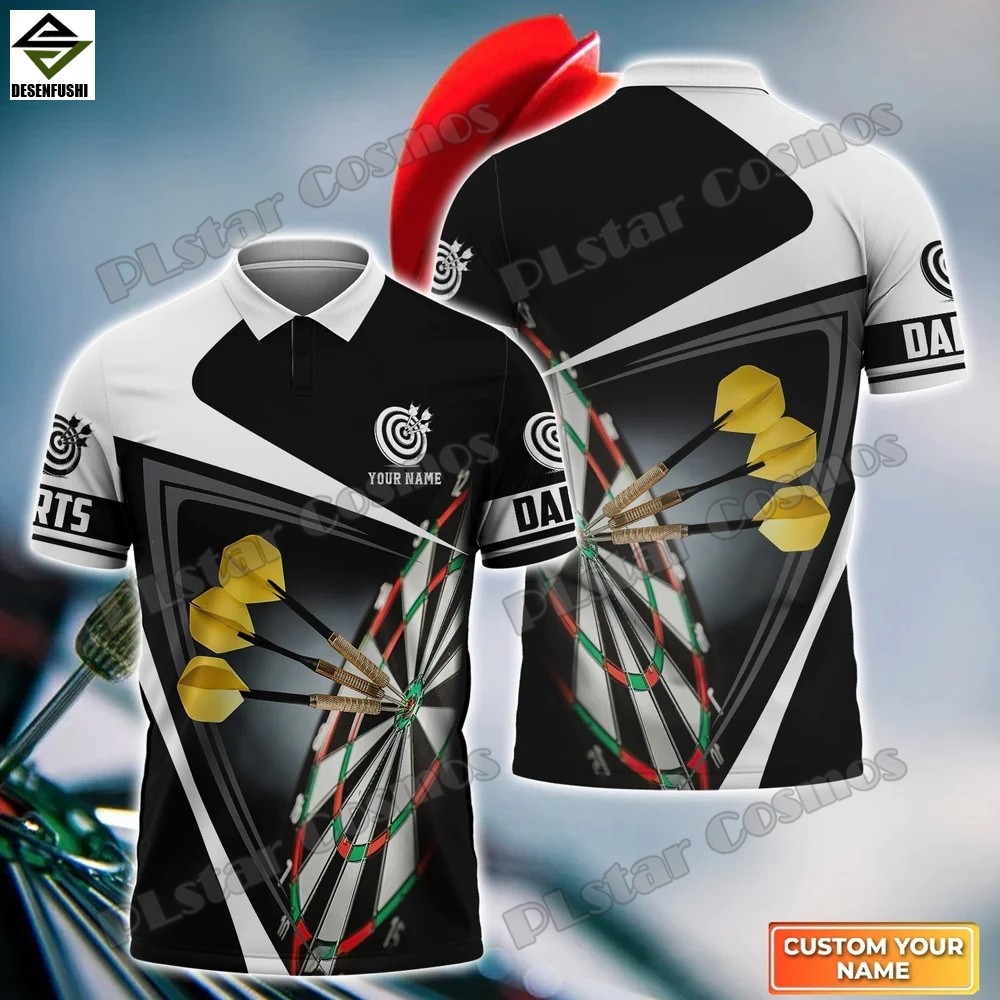 ลูกดอกเป้าหมายส่วนบุคคลชื่อรูปแบบ 3D พิมพ์เสื้อโปโลผู้ชายฤดูร้อน Street Casual เสื้อยืดเสื้อสําหรับ 