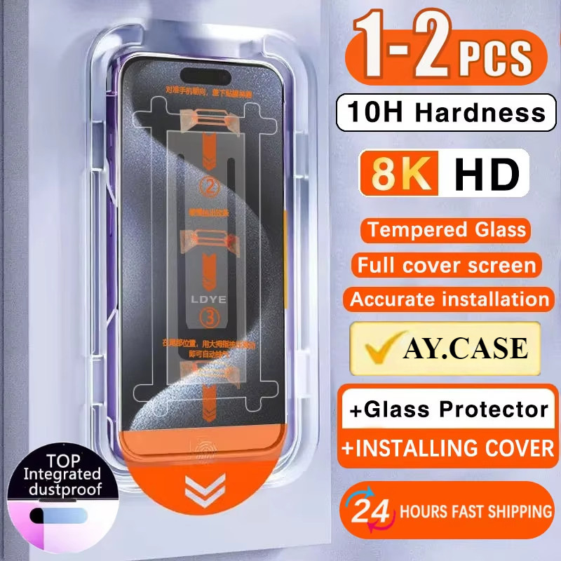 【1-2pcs】กระจกนิรภัยกันรอยสำหรับ Samsung A07 A17 A55 A05 A05S A15 A35 A06 A16 S24 S23 FE ultra A54 A53 5Gป้องกันหน้าจอ