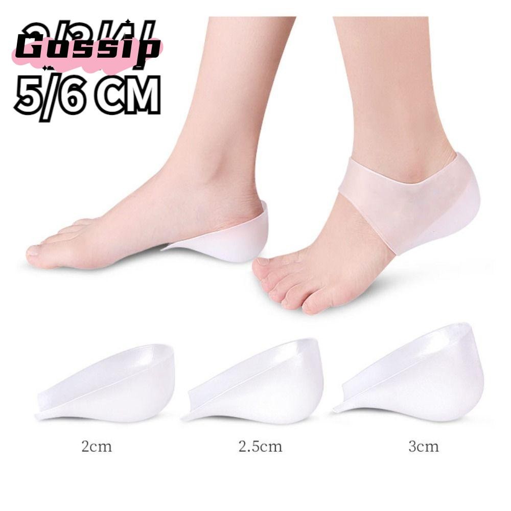 GOSSIP ความสูงเพิ่มพื้นรองเท้า,ที่มองไม่เห็น 2-6 ซม. Insoles Heel Cushion,ซิลิโคนรองเท้า Sole Plantar Fasciitis เจลส้น Pads
