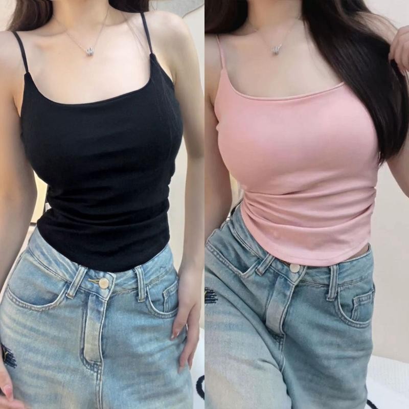 Phalicia สายเดี่ยว มีฟองน้ำ เย็บติด ฟรีไซต์ 32-38 ไร้ขอบ ใส่สบาย ผ้านุ่ม เสื้อ ผู้หญิง Women Clothing