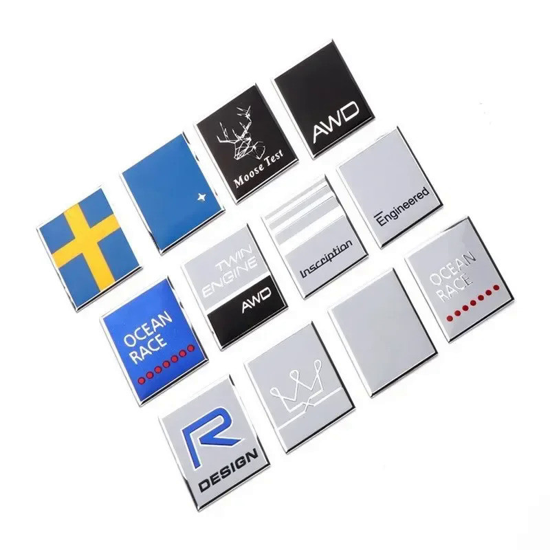 3D Aluminium Thin Sticker RDESIGN Polestar AWD Ocean Race Emblem Sweden Crown Badge For Volvo XC60 X