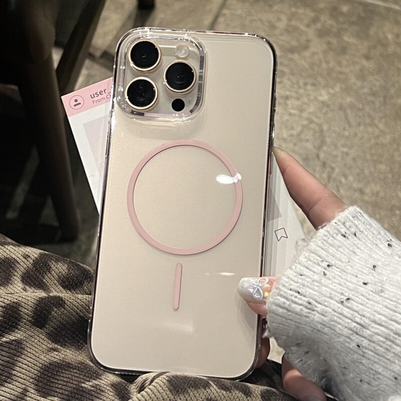 Ultra Slim HD โปร่งใสกันกระแทก Hard Case สําหรับ iPhone 16 15 14 13 12 Pro Max 16 15 Plus คริสตัลใสป้องกันสีเหลืองแม่เหล็กชาร์จเคสโทรศัพท์