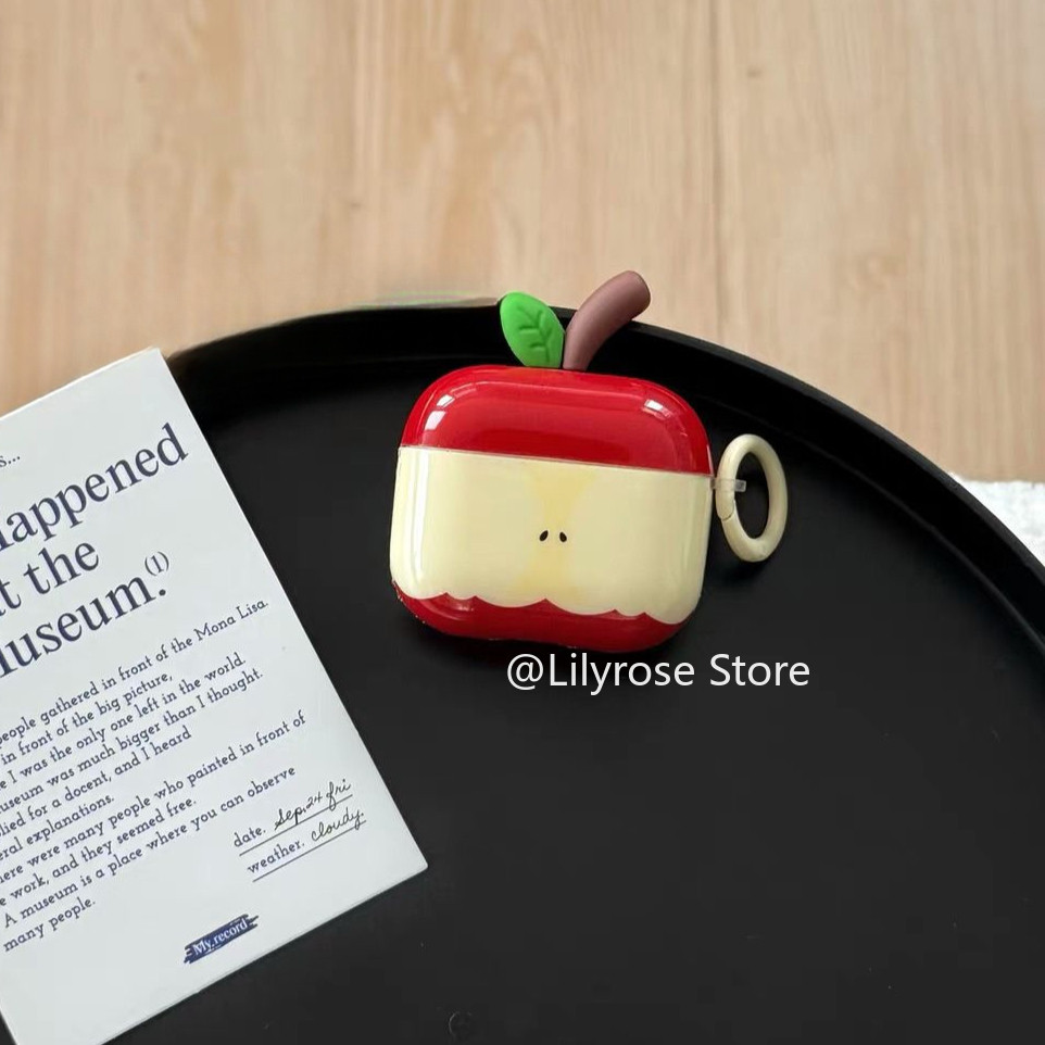 เคสสําหรับ AirPods 4th Generation AirPods หูฟังฝาครอบ Apple 2nd/3rd Generation เคสหูฟัง Pro2 Red Apple Core 3D Leaf