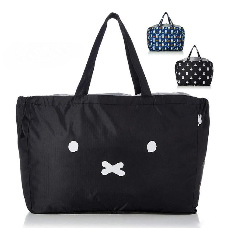 กระเป๋าโท้ตแบบพับได้พิมพ์ลายกระต่าย – กระเป๋าช้อปปิ้ง Eco กันน้ําขนาดใหญ่พร้อมเชือกรูด - รูปที่ 3