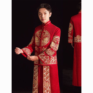 【TGM16+】สไตล์ใหม่จีนงานแต่งงานเจ้าบ่าว Pick Up Toast ชุด Tan…