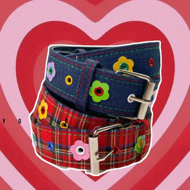 เข็มขัดประดับ dopamine สำหรับผู้หญิง INS Style Sweet Dress Y2k BELT