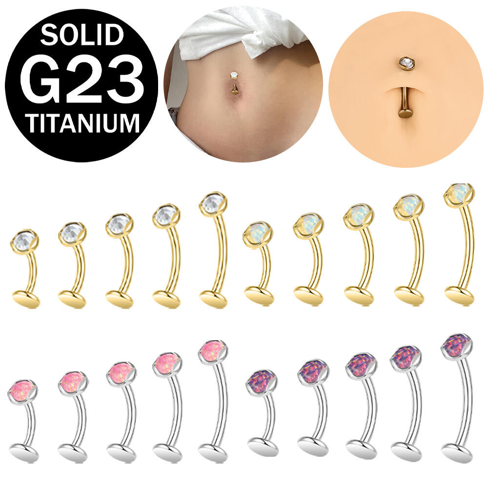 1 PC G23 ไทเทเนียม Belly แหวน 14G สะดือภายใน Belly ปุ่มแหวน 6/8/10/12/14 มม.คิ้วแหวน Ball Shape Body เจาะเครื่องประดับ