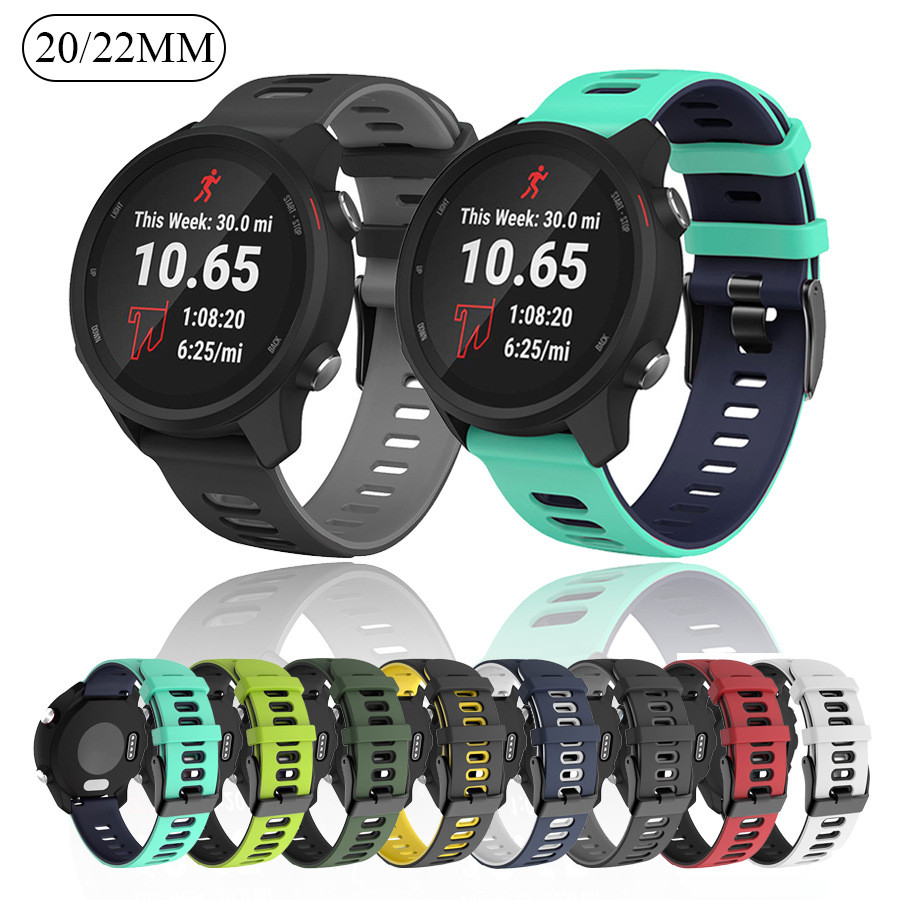 สายนาฬิกาgarmin55/265/245/255/165/645/245music/vivoactive5/venu3/venu2สายนาฬิกา20mm22mmสองสีล็อคดำ