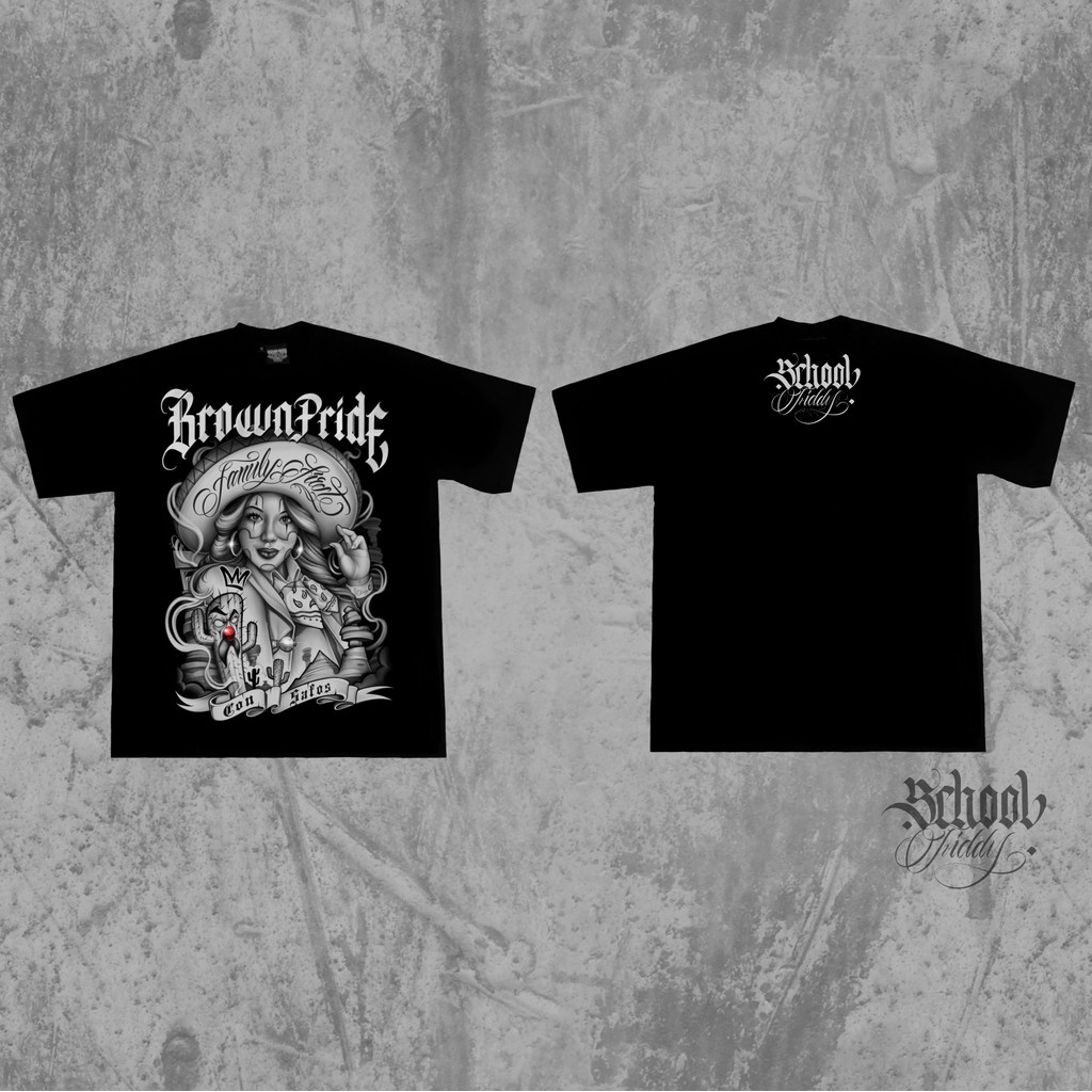 พร้อมสต็อกสไตล์ใหม่ BrownPride West Coast Chicano เสื้อยืดแขนสั้นสไตล์เม็กซิกัน American Street Hip-Hop ชาย Retro อินเทรนด์ - รูปที่ 5