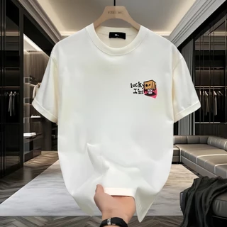 September💥 เสื้อยืด สกรีนหน้าหลัง ลาย "LUCK" มิติ ผ้าคอตตอน 100% เนื้อผ้าเกรดพรีเมียม คอกลม ใส่สบาย