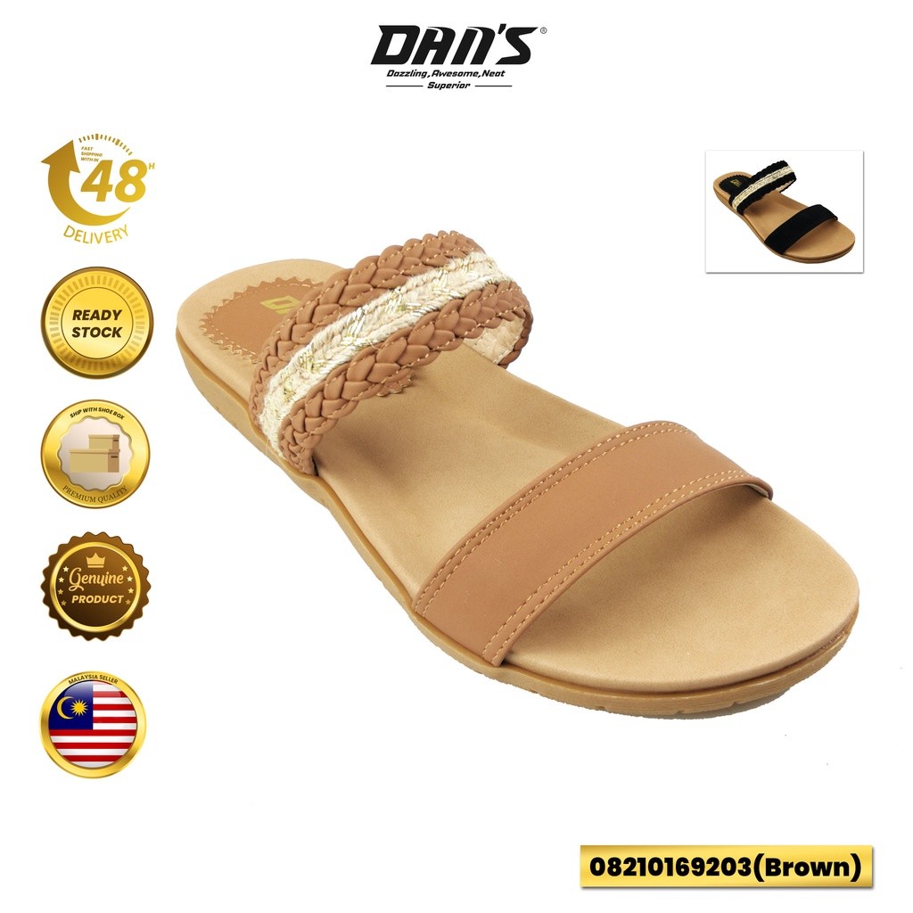 JA5 DANS Ladies Slipper Shoes - สีดํา/น้ําตาл 08210169203 (PP3,4,QQ4)