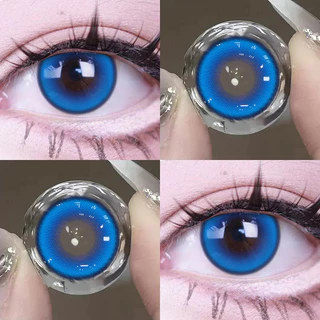 JEWELENS 1 คู่อะนิเมะคอสเพลย์คอนแทคเลนส์สีสีฟ้านักเรียนฮาโลวีน Softlens