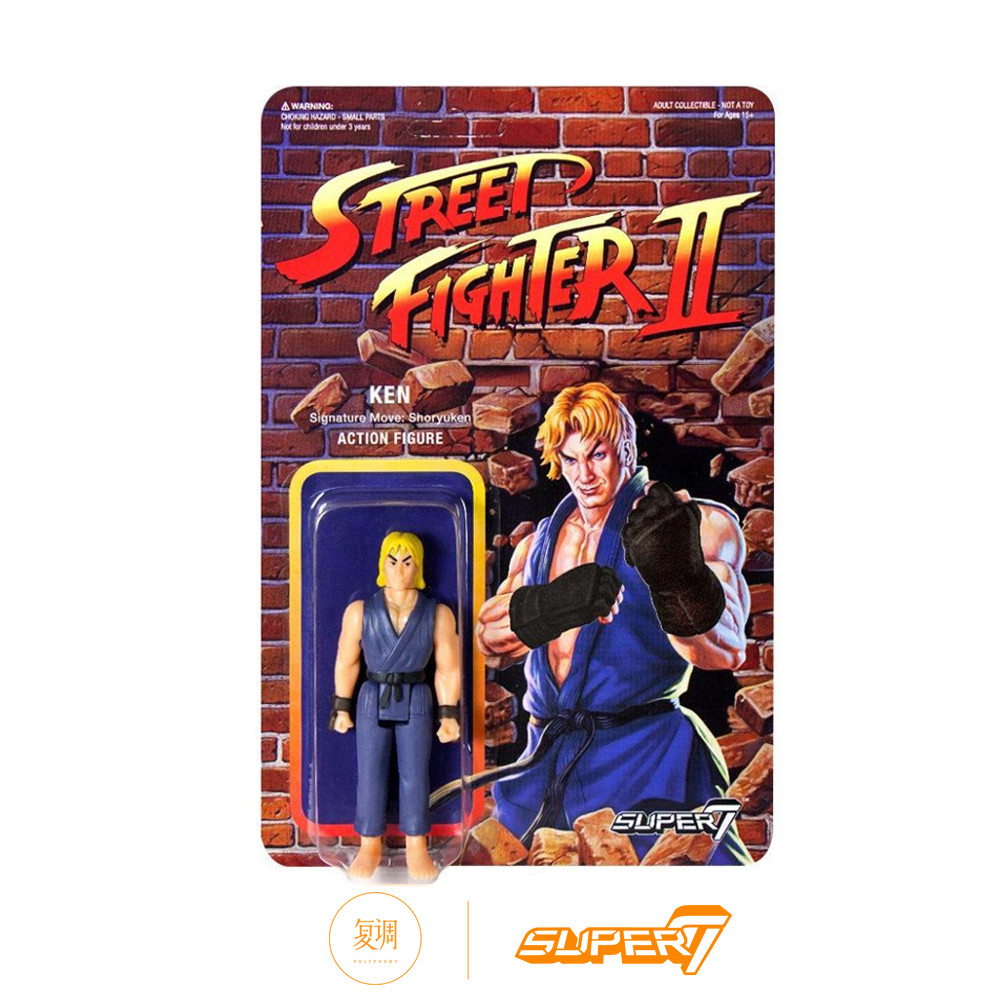 ในการสต็อก การ์ดสะสม Super7 Street Fighter 2 Champion Edition Ken ขนาด 3.75 นิ้ว