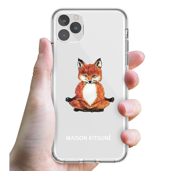 Maison Kitsune Co-Branded Yoga Fox เหมาะสําหรับ iPhone 12 Pro mini 14 max 13 11mini เคสซิลิโคน plus 15 ultra 16