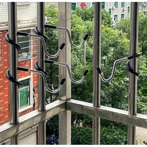 คลิปแขวนเสาหลังคา ขาตั้งไฟพกพา ตะขอแบบไม่ต้องเจาะ ตะขอหางหมู ตะขอสแตนเลสหนา - รูปที่ 6