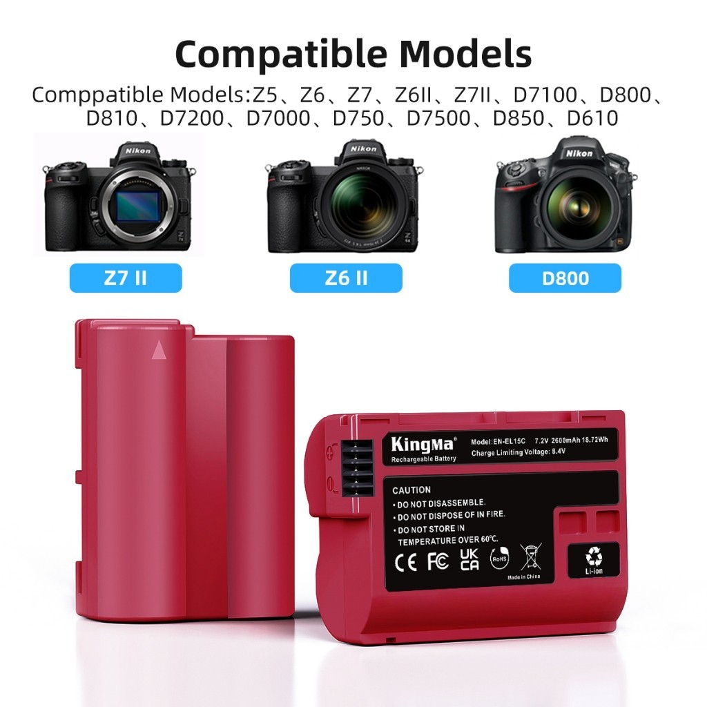 Kingma Battery Nikon EN-EL15C / Charger ENEL15C แบตเตอรี่กล้อง 2600mAh (ประกันศูนย์ไทย 1 ปี) ราคา ถูกที่สุด ดีลบีเคเค แกลเลอรีภาพที่ 5