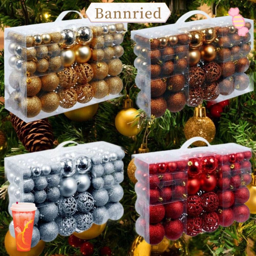 Bannriedsg989 100PCS ชุดลูกบอลคริสต์มาส, 8 ซม.18 สีลูกบอลต้นคริสต์มาส, แฟชั่น Suspensable พลาสติก Xmas เครื่องประดับ Ball ฉากอุปกรณ์