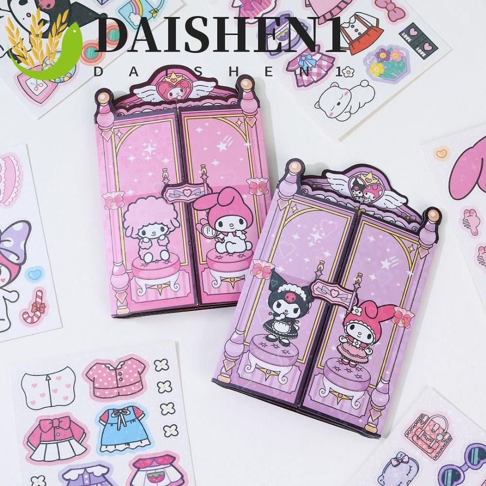 Daishen1 Kuromi หนังสือเสียงเงียบ เกมสติกเกอร์ Melody Kuromi Melody เจ้าหญิงแต่งตัว Cinnamoroll Play ทําซ้ําได้ DIY ของเล่น เมโลดี้ หนังสือแฮนด์เมด ของขวัญเด็ก