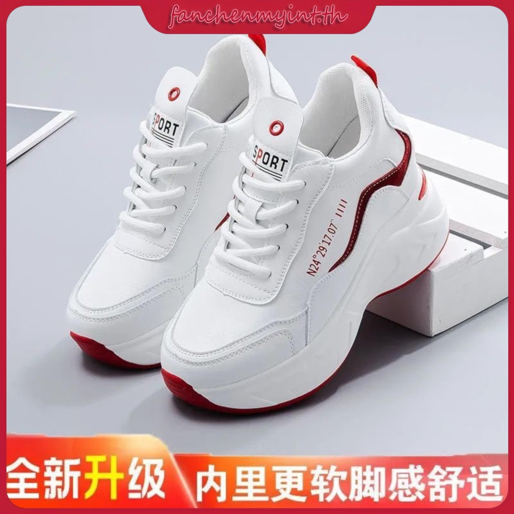 ใหม่ รองเท้ากีฬา รองเท้าหนังลําลอง เสริมส้น ส้นหนา เข้ากับทุกการแต่งกาย สไตล์เกาหลี แฟชั่นฤดูร้อน สีขาว สําหรับผู้หญิง 0YLJ 2023 - รูปที่ 5