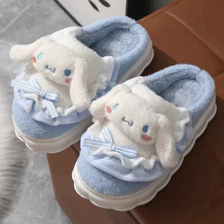 คุโรมิ รองเท้าแตะ ขนนุ่ม Fluffy พื้นหนา กันลื่น สบาย เบา ใชในบ้าน รองเท้าบ้าน ผ้าฝายฤดูหนาว น่ารัก ส่งฟรี