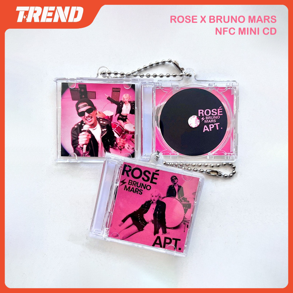 Blackpink ROSE X BRUNO MARS APT. Mini CD พวงกุญแจ DIY โฮมเมดอัลบั้มพวงกุญแจจี้นักเรียนคอลเลกชันของขวัญปรับแต่ง