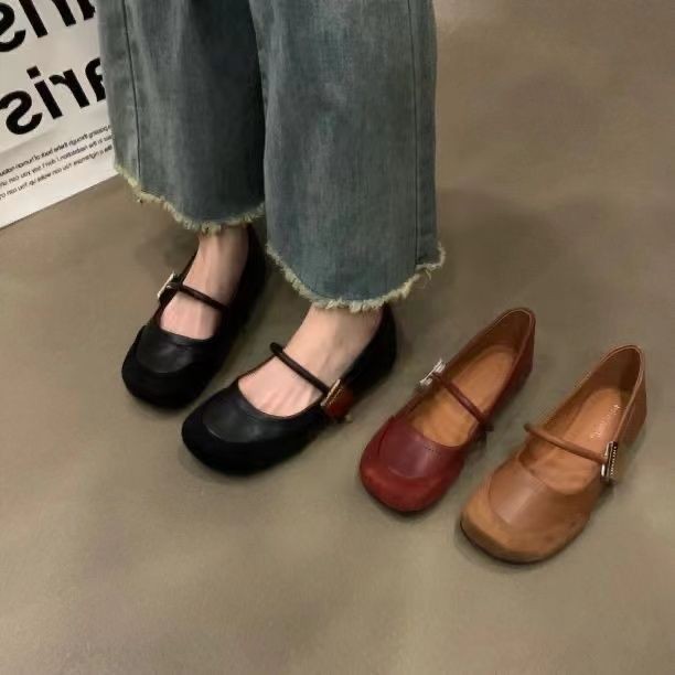 Soft-soled Boat Shoes รองเท้าหนังขนาดเล็ก Round Toe Casual High-End Fashion