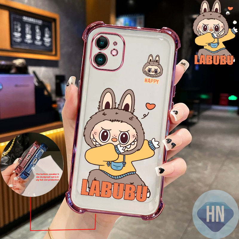เคส iPhone 11 11 Pro 11 Pro Max LABUBU ใหม่สี่มุมโปร่งใสป้องกันการตกเปลือกเคส
