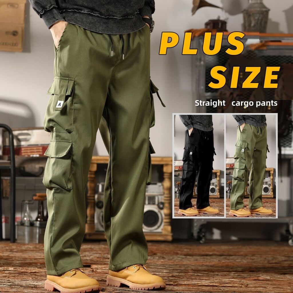 M-5xl ยุทธวิธีกางเกง 6 หลายกระเป๋า Plus ขนาดตรงตัด Kargo กางเกงคาร์โก้ผู้ชาย Seluar Kerja Kargo Cargo Lelaki