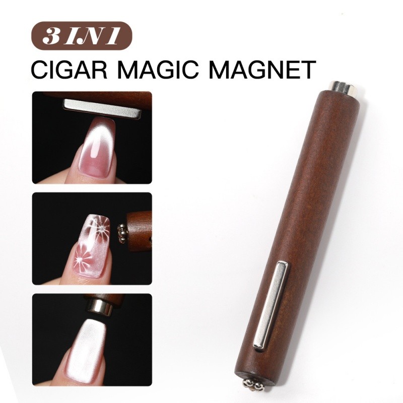 เครื่องมือทําเล็บ Nail Art Strong Magnet Cat Eye กาวมัลติฟังก์ชั่นซิการ์แม่เหล็กสามในหนึ่งเดียวแฟนซี