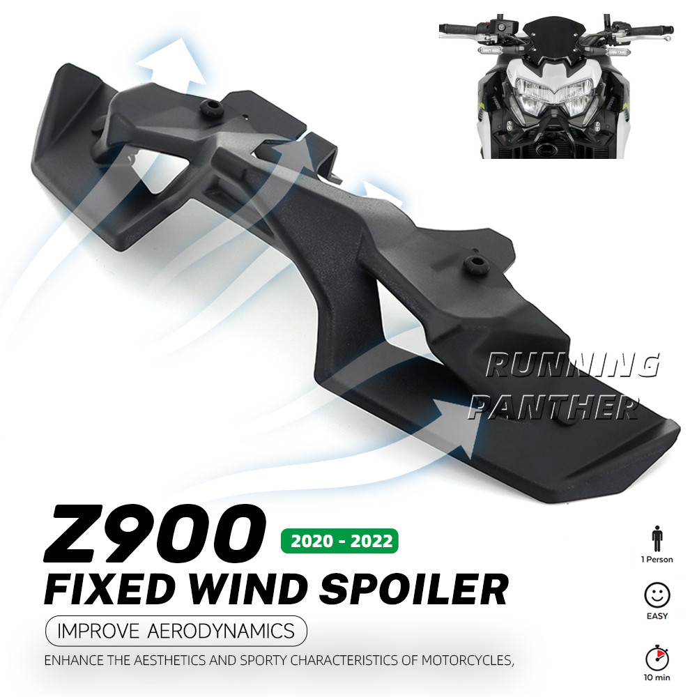 YZ900ใหม่อุปกรณ์มอเตอร์ไซค์สปอยเลอร์หน้าแบบเปลือยชุดปีกแอโรไดนามิกสปอยเลอร์สำหรับ Kawasaki Z900 2020