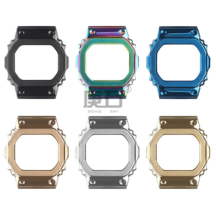 สแตนเลสสตีลโลหะสําหรับ Casio DW-5600 GW-5035 GW-B5600 DW-5600E DW-5600 DW-5600HR DW-5600LUC-1 GW-500