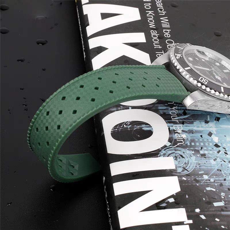20 มม.22 มม.สายนาฬิกาซิลิโคน Quick Release สร้อยข้อมือดําน้ํากันน้ําสําหรับ Omega สําหรับ Seiko Band Soft ผู้หญิงผู้ชายสายรัดข้อมือ