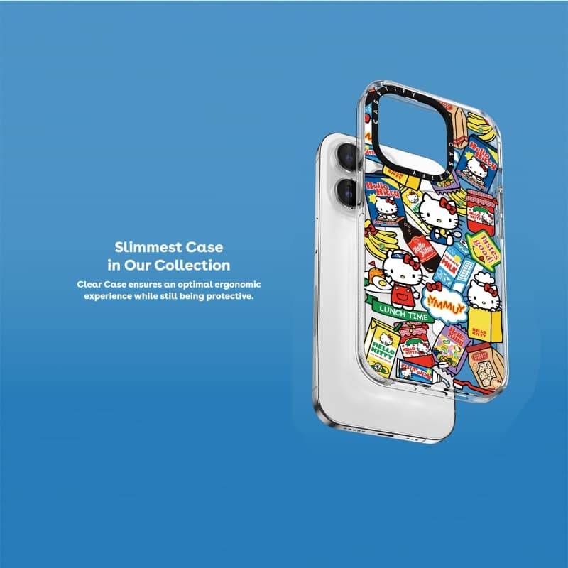 Casetify X Sanrio Hello Kitty เวลาอาหารกลางวันแม่เหล็กดูดอะคริลิคใสกลับ TPU Edge กรณีเคสโทรศัพท์ Impact สําหรับ Apple IPhone 13 14 15 Pro Max