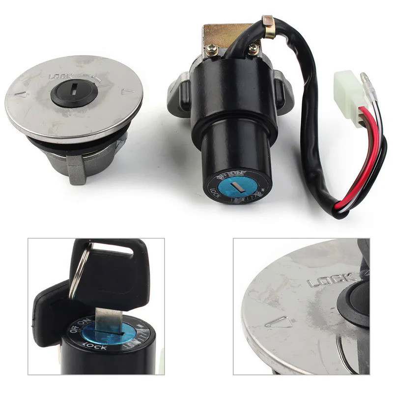 Mo Motorcycle Ignition Switch Fuel Gas Cap Key Set For Yamaha FZR250 1987-1988 / FZR400 1988 1990 / 
